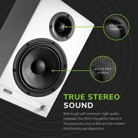 Audioengine HD6 Draadloze Luidsprekers met Bluetooth - 150W actieve boekenplankluidsprekers voor desktopmonitor en muzieksysteem voor thuis met aptX-HD Bluetooth (Wit, Paar) - thumbnail