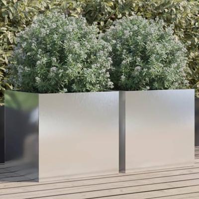 VidaXL Plantenbakken 2 st 49x47x46 cm roestvrij staal zilverkleurig
