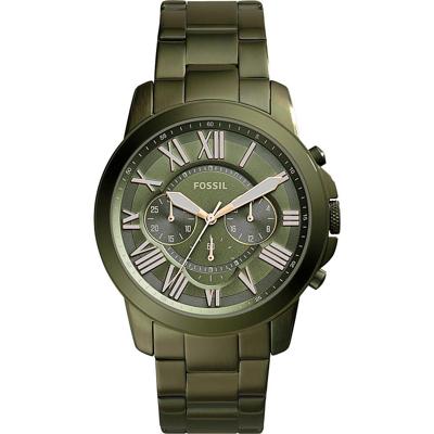 Fossil Heren Grant donkergroen stalen chronograaf horloge FS5375