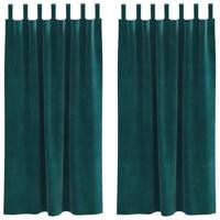 VidaXL Verduisterende gordijnen 2 pcs donkergroen 140 x 175 cm fluweel - thumbnail