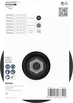 Bosch Accessoires Steunschijf met klithechtsysteem 125 mm, 12.500 o.p.m. 1st - 2608601077