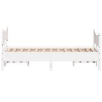 Bedframe zonder matras massief grenenhout wit 135x190 cm - thumbnail