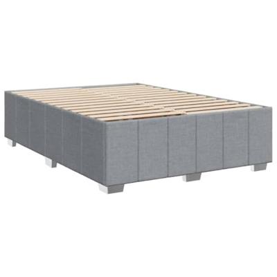 Boxspring met matras stof lichtgrijs 140x200 cm