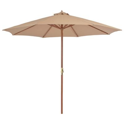 VidaXL Parasol met houten paal 300 cm taupe