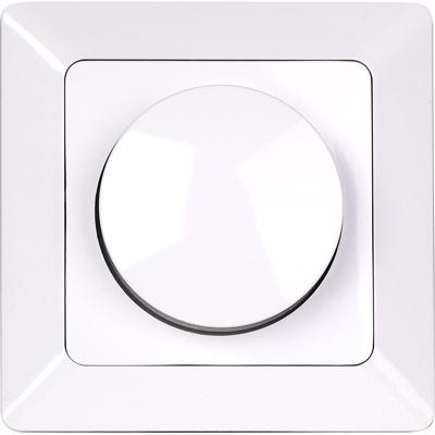 LED Dimmer Inbouw Wit - Enkelvoudige Knop 3-60W met Afdekraam
