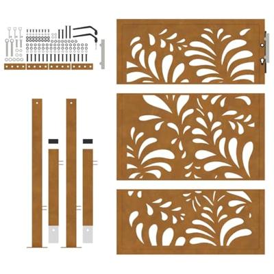 Poort met golfontwerp 105x130 cm weervast staal