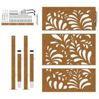 Poort met golfontwerp 105x130 cm weervast staal - thumbnail