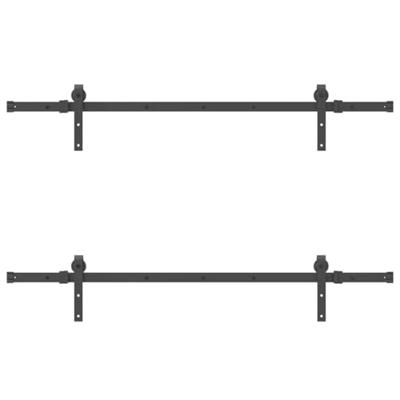 Doos met onderdelen voor schuifdeur 305 cm staal zwart