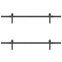 Doos met onderdelen voor schuifdeur 305 cm staal zwart - thumbnail