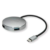 ROLINE USB 3.2 Gen 1 hub, rond, 4-voudig, type C aansluitkabel - thumbnail