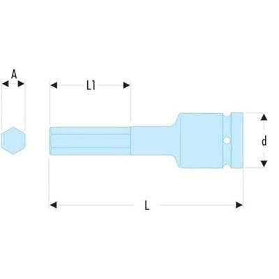 Facom impact schroevendraaier 1/2" 6 kant 6mm - NSHM.6