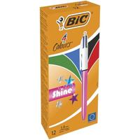 Pen Bic Shine Silver Wit Roze (12 Onderdelen) - thumbnail