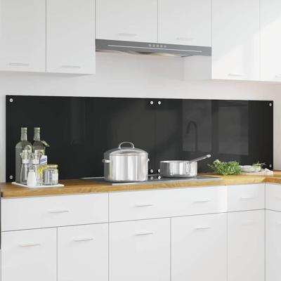 VidaXL Keuken achterwand 2 pcs zwart 100 x 50 cm gehard glas VidaXL Keuken achterwand 2 pcs zwart 100 x 50 cm gehard glas