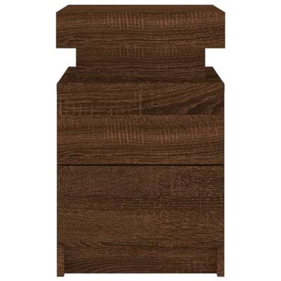 Nachtkastje met LED-verlichting 35x39x55 cm bruin eikenkleur