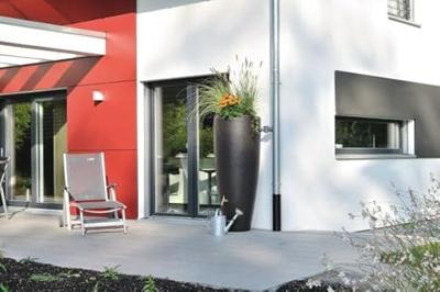 Garantia regenton met bloembak 300 liter mokka