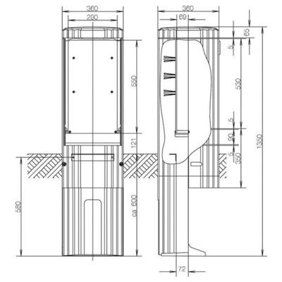 ABN SL135P Zuil voor in de open lucht Inhoud: 1 stuk(s)