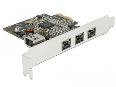 Delock 89864 PCI Express x1-kaart > 3 x externe FireWire B + 1 x interne FireWire A