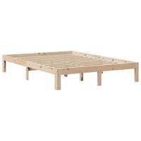 Bed met boekenkast zonder matras massief grenenhout 140x190 cm - thumbnail
