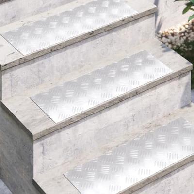 VidaXL Trap tread rechthoekig 2 pcs zilver 60 x 20 cm aluminium