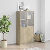 Hoge kast met deuren 68x37x142 cm bewerkt hout sonoma eiken - thumbnail