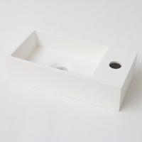 INK Fontein Versus Met Kraangat Rechts Polystone Mat Wit 36x18x9 cm - thumbnail
