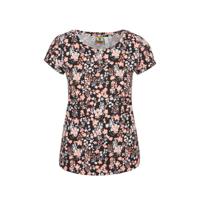 Q/S designed by T-shirt met all over print zwart/roze - thumbnail