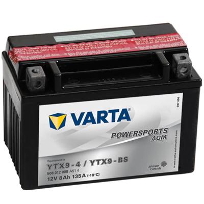 Varta Black Dynamic Powersports AGM YTX9-BS voertuigaccu AGM (Absorbed Glass Mat) 8 Ah 12 V 135 A Motorfiets Varta Black Dynamic Powersports AGM YTX9-BS voertuigaccu AGM (Absorbed Glass Mat) 8 Ah 12 V 135 A Motorfiets