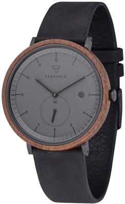 Kerbholz 4251240409306 Horloge Anton walnoothout-staal-leder bruin-zwart-grijs 42 mm Kerbholz 4251240409306 Horloge Anton walnoothout-staal-leder bruin-zwart-grijs 42 mm
