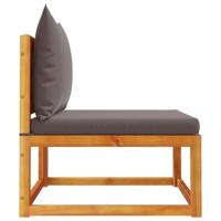 Tuinbank zonder armleuningen met kussens massief acaciahout - thumbnail