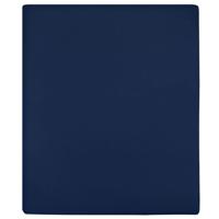 VidaXL Hoeslakens 2 st jersey 160x200 cm katoen marineblauw - thumbnail
