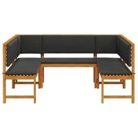 Tuinbankset 5 pcs Bruin Massief acaciahout - thumbnail