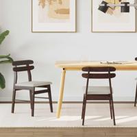 Eetkamerstoel 2 pcs Lichtbruin en Licht Massief Rubberhout - thumbnail