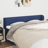 Hoofdbord met randen 163x23x78/88 cm stof blauw - thumbnail