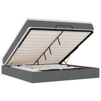 Ottoman bed met matras 180x200cm stof donkergrijs - thumbnail