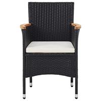 3-delige Tuinset poly rattan zwart - thumbnail