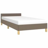 Bedframe met hoofdeinde zonder matras 90x190 cm stof taupe - thumbnail