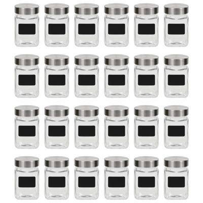 Opbergpotten met stickers 24 st 300 ml