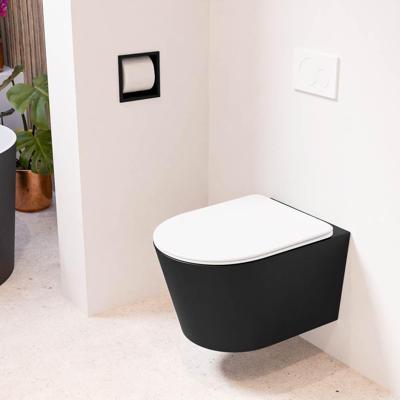 MONDIAZ LAVIE hangend toilet single fire rimless diepspoel Urban, Toiletzitting met quick-release & softclose Talc