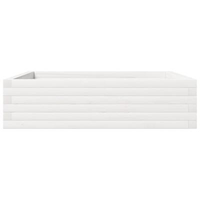 VidaXL Plantenbak 90x90x23 cm massief grenenhout wit
