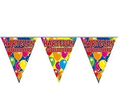 Hartelijk Gefeliciteerd vlaggenlijn - 10 meter