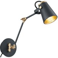 LED Wandlamp - Wandverlichting - Trion Edwy - E14 Fitting - Rond - Mat Zwart - Aluminium - thumbnail