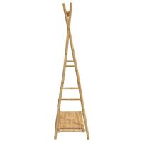VidaXL Kledingrek met schap 102x50x190 cm bamboe - thumbnail