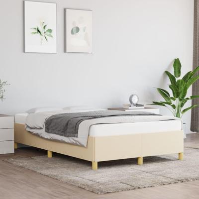 Bedframe zonder matras 120x200 cm stof crmekleurig Bedframe zonder matras 120x200 cm stof crmekleurig