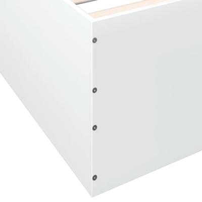 Bedframe LED massief hout wit 120x200 cm