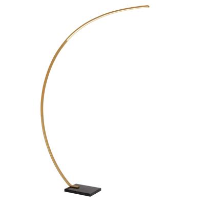 Lucide CURVE - Booglamp - LED Dimb. - 1x15W 2700K - Mat Goud / Messing