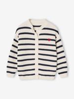 Meisjesvest met versieringen ecru - thumbnail