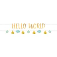 2 Slingers Hello World Blauw/Goud - thumbnail