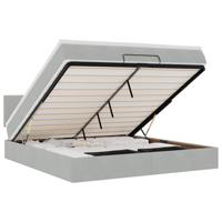 Ottoman bed met matras en LED's 180x200cm fluweel lichtgrijs - thumbnail