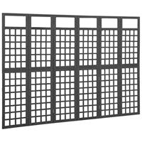 Kamerscherm/trellis met 6 panelen 242,5x180 cm vurenhout zwart - thumbnail
