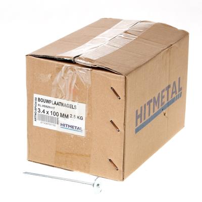 Hitmetal Bouwplaatnagel gegalvaniseerd 3.4 x 100mm Hitmetal Bouwplaatnagel gegalvaniseerd 3.4 x 100mm